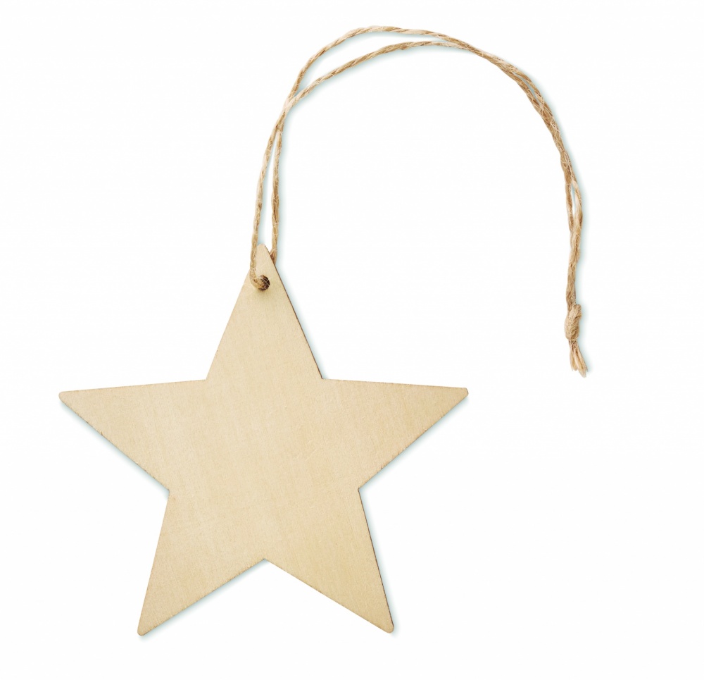 Logo trade promotional merchandise photo of: Wooden star shaped hanger