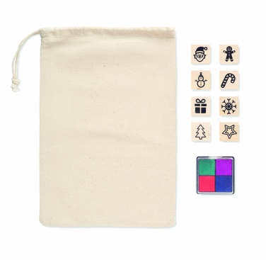 Logo trade promotional items picture of: 8 wooden Christmas stamps set