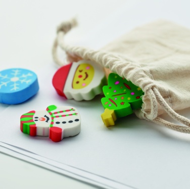 Logotrade promotional product picture of: Set of 4 Christmas erasers