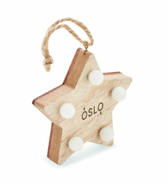 Logo trade promotional gifts picture of: Wooden weed star with lights