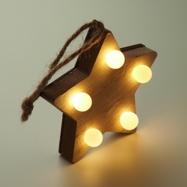 Logotrade promotional products photo of: Wooden weed star with lights