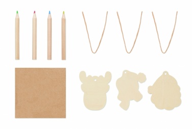 Logo trade advertising product photo of: Drawing wooden ornaments set