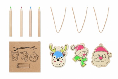 Logo trade business gift photo of: Drawing wooden ornaments set