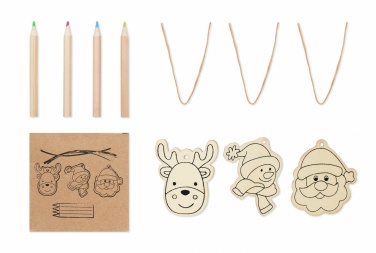 Logo trade promotional gift photo of: Drawing wooden ornaments set