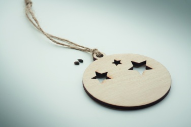 Logo trade promotional item photo of: Wooden bauble shape hanger