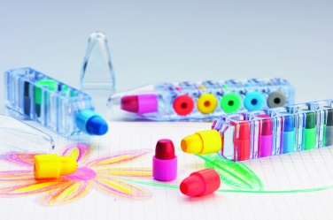 Logo trade advertising products image of: Set of 6 wax crayons