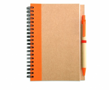 Logo trade promotional items image of: B6 recycled notebook with pen