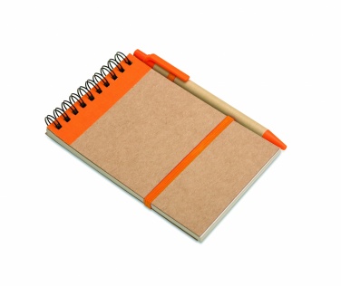 Logotrade promotional item picture of: A6 recycled notepad with pen