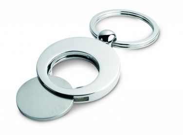 Logo trade promotional gifts image of: Metal key ring with token Tampere