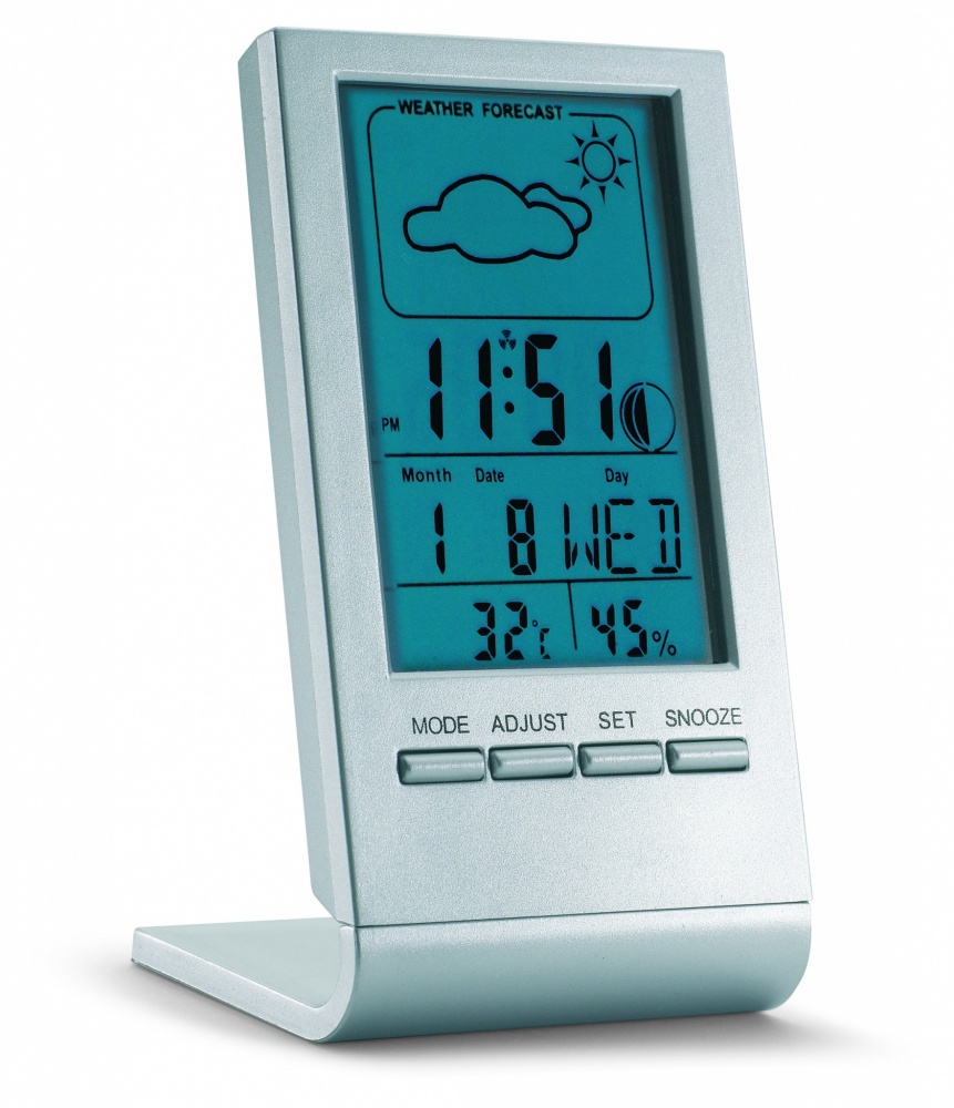 Logo trade promotional item photo of: Weather station with blue LCD