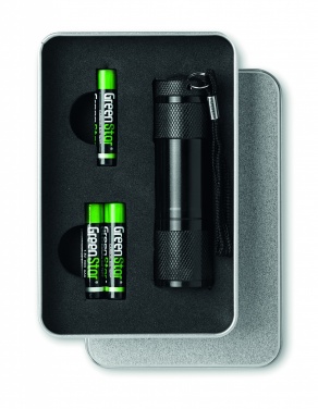 Logo trade promotional items picture of: LED torch in tin box