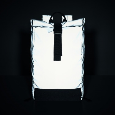 Logo trade promotional giveaways image of: Reflective Rolltop backpack