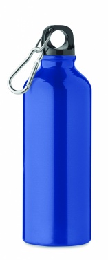 Logo trade promotional giveaways picture of: 500 ml single-walled water bottle made of recycled aluminum with a carabiner