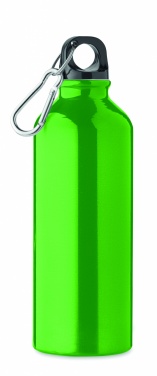 Logotrade promotional merchandise picture of: 500 ml single-walled water bottle made of recycled aluminum with a carabiner