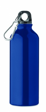 Logotrade promotional merchandise photo of: 500 ml single-walled water bottle made of recycled aluminum with a carabiner