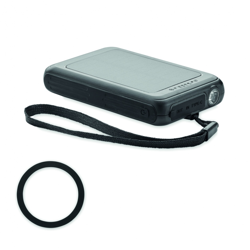 Logo trade promotional gifts picture of: Solar power bank 5000 mAh