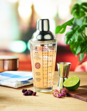 Logo trade promotional products image of: Glass cocktail shaker 400 ml