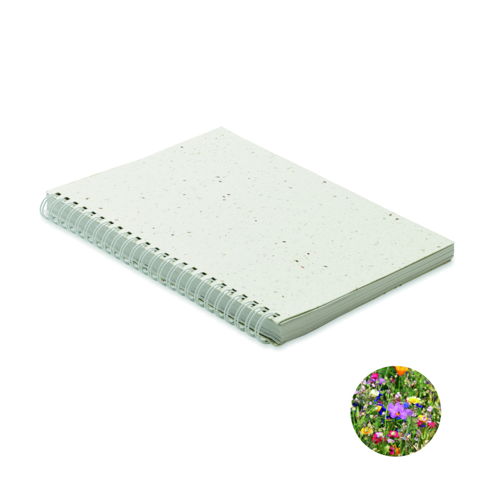 Logo trade promotional gifts image of: A5 seed paper cover notebook