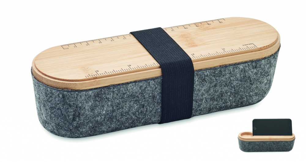 Logo trade promotional giveaway photo of: RPET felt pencil case with lid