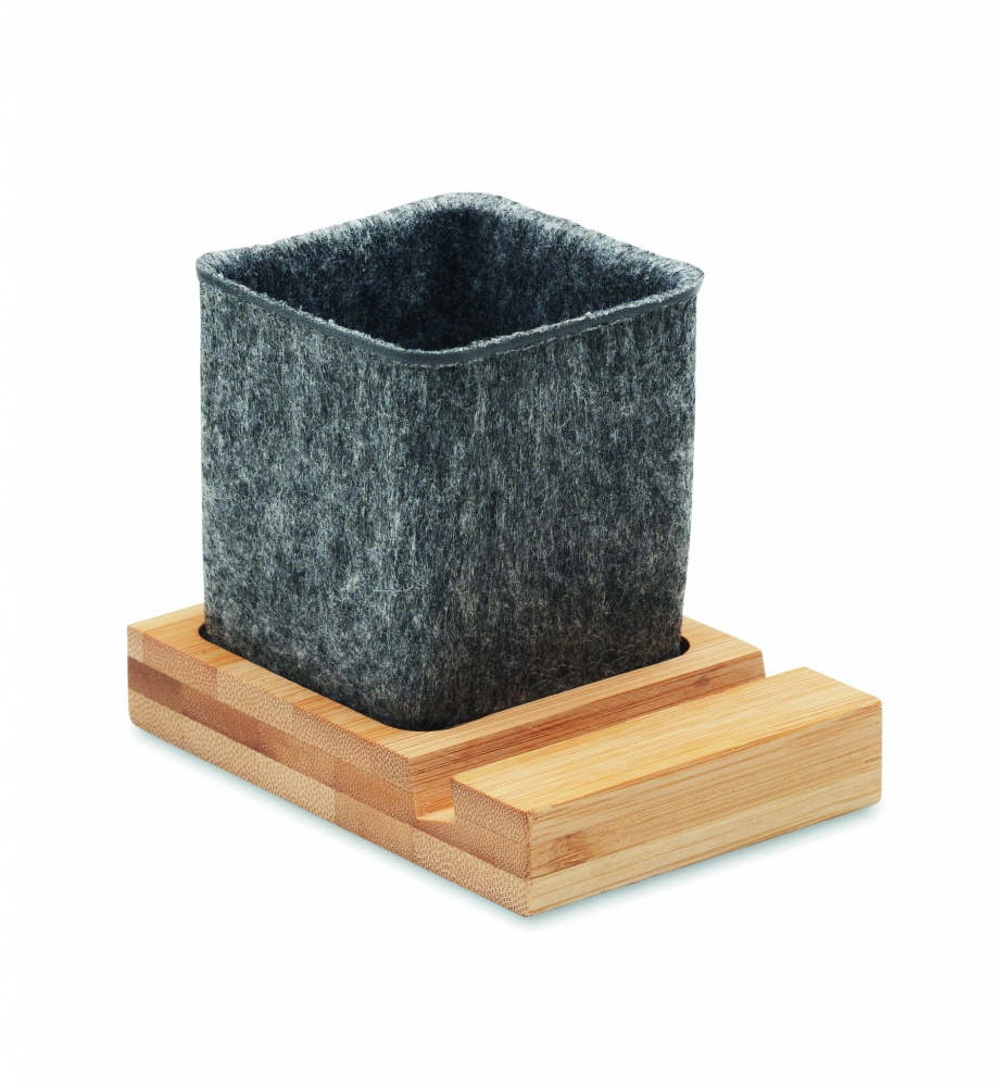 Logotrade corporate gift image of: RPET felt pen pot phone stand