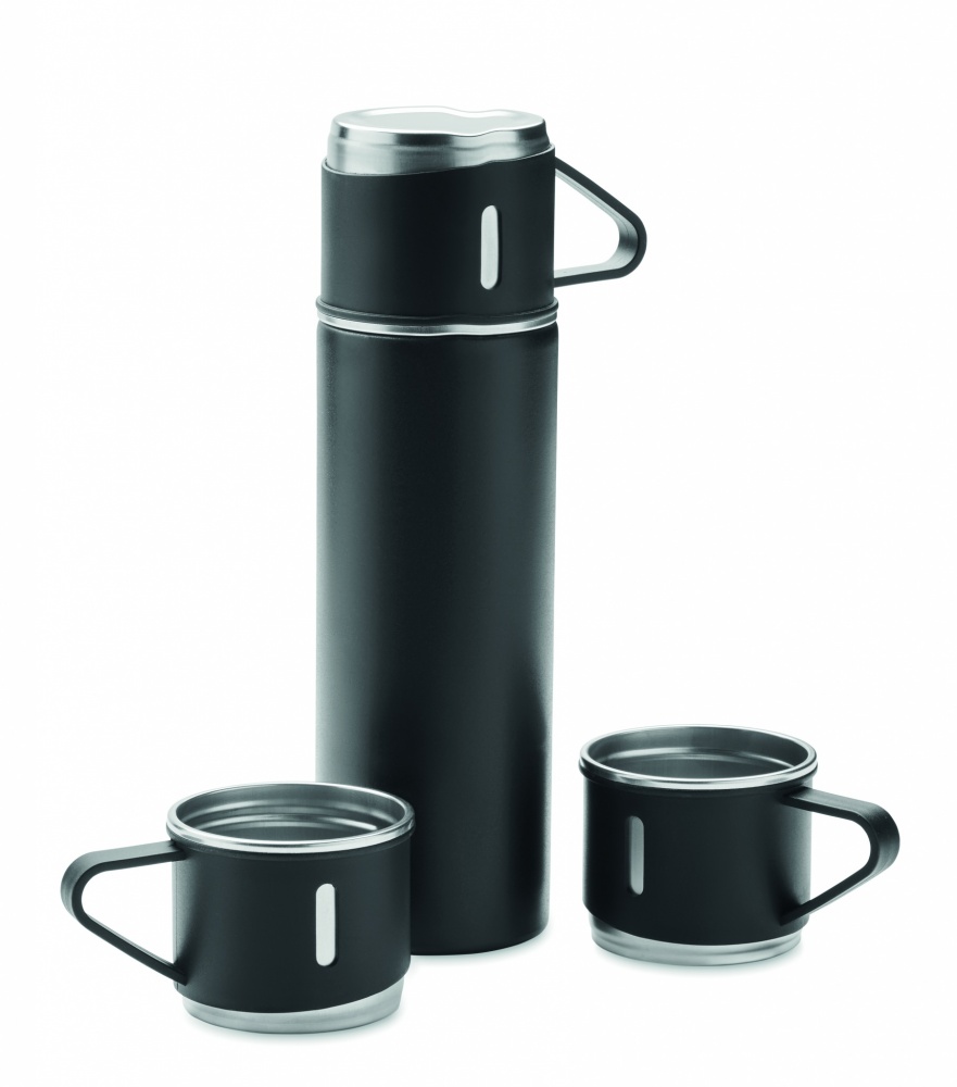 Logo trade promotional giveaways image of: Double wall bottle and cup set