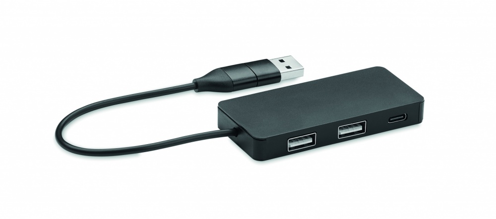 Logo trade advertising products picture of: 3 port USB hub with 20cm cable