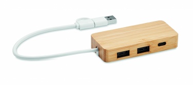 Logotrade promotional merchandise picture of: Bamboo USB 3 ports hub
