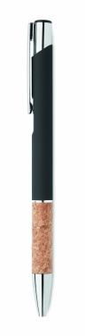 Logo trade promotional merchandise image of: Ballpoint pen made of aluminum with a cork grip
