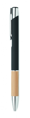 Logo trade promotional giveaways picture of: Ballpoint pen made of aluminum with a bamboo grip