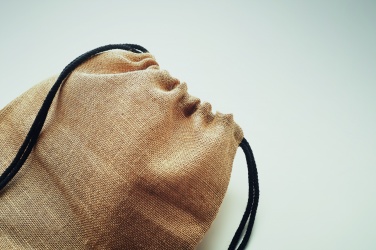 Logo trade promotional merchandise image of: Jute drawstring bag