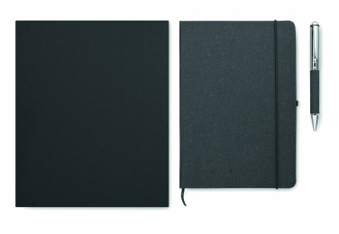 Logo trade promotional items image of: Recycled leather notebook set