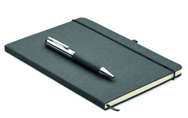 Logo trade business gifts image of: Recycled leather notebook set