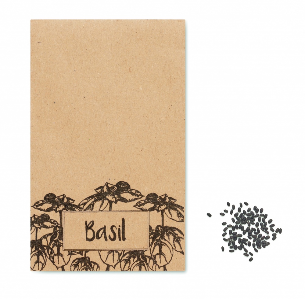 Logotrade promotional product picture of: Basil seeds in craft envelope