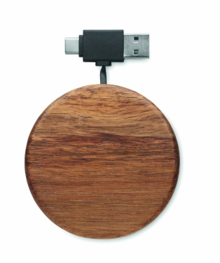 Logotrade corporate gift picture of: Wireless charger in acacia 15W