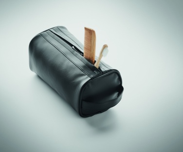 Logo trade promotional items image of: Soft PU cosmetic bag and zipper