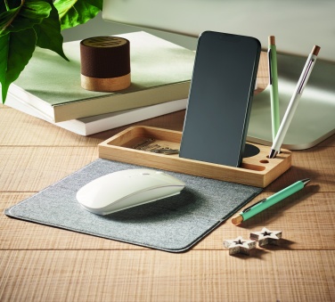 Logotrade corporate gift picture of: Wireless charger in bamboo 15W