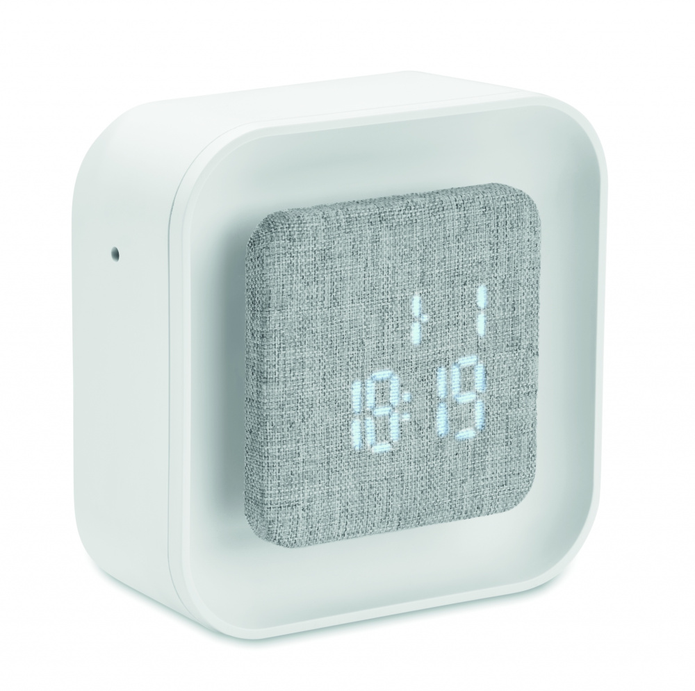 Logo trade promotional items picture of: Recycled ABS/RPET alarm clock Stuttgart