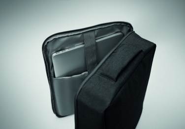 Logo trade promotional gifts picture of: A safe 15-inch laptop backpack made of 300D RPET with a 210D RPET lining and customizable printing.