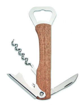 Logo trade advertising products picture of: 3 in 1 bamboo bottle opener WOOL