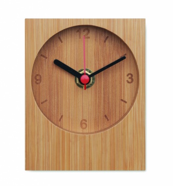 Logo trade promotional gifts picture of: Bamboo table clock