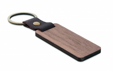 Logotrade promotional items photo of: Key ring in walnut and PU Kokkola
