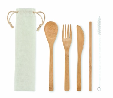 Logotrade promotional merchandise image of: Bamboo cutlery with straw