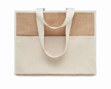 Logo trade promotional merchandise picture of: Jute and canvas cooler bag