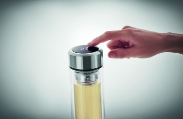 Logo trade business gifts image of: Bottle with touch thermometer