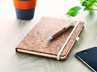 Logotrade promotional item picture of: A5 cork notebook with pen