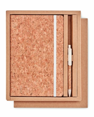 Logotrade promotional giveaway image of: A5 cork notebook with pen