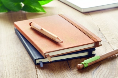 Logo trade promotional products picture of: Recycled Leather A5 notebook