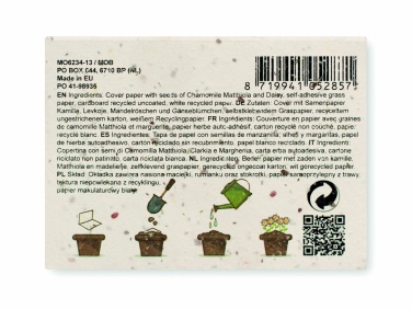 Logo trade advertising products image of: Grass/seed paper memo pad