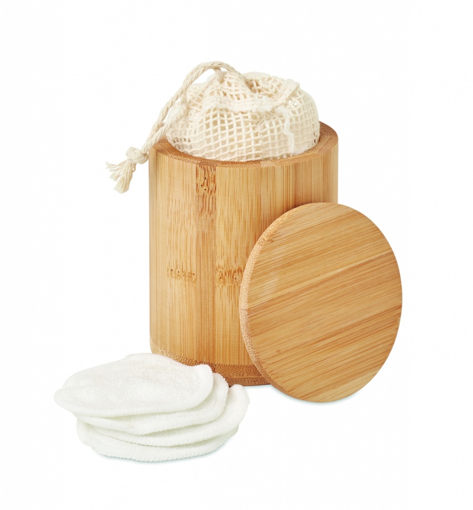Logo trade advertising product photo of: Bamboo fibre cleansing pad set