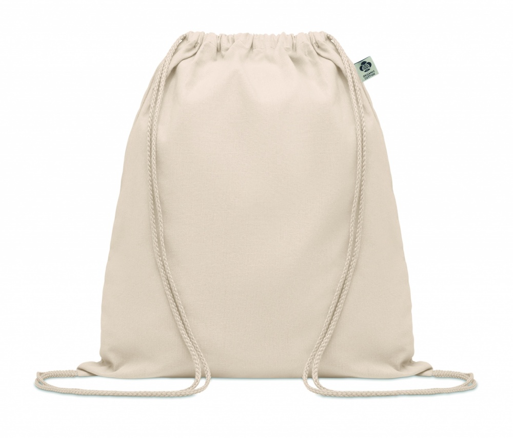 Logo trade promotional giveaways image of: Organic cotton drawstring bag